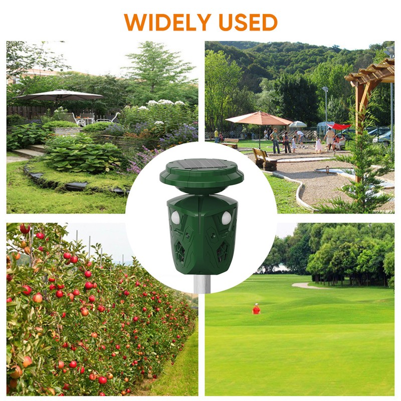 360° Solar Power and USB Charging Waterproof Dog Repellent Ultrasonic