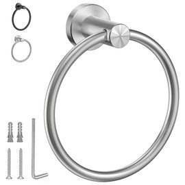ANNIEMOOM Accesorios de baño Toalleros de Baño de 304 Acero Inoxidable Anillo para Toallas de Mano Soporte para Toallas para Baño y Cocina (Plata)