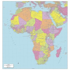MapSherpa: Africa Political Wall Map - Large - 32 x 33.5 inch Poster - Front Lamination