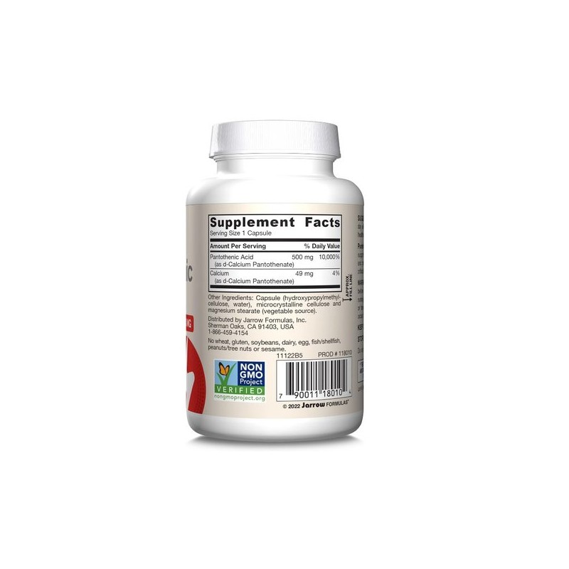 Zalow Formulas 자로우 포뮬러스 판토텐산 B5 500mg 100베지캡슐 Jarow Formulas