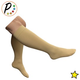 Presadee - Calcetín tradicional de compresión suave de 8-15 mmHg con dedos cerrados, Color piel (nude), 4 X-Grande