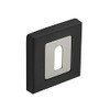 DecorAndDecor Square Escutcheon Thumb Turn Key Rose (Black/Chrome Standard)