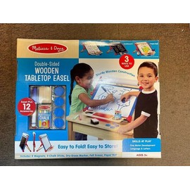 MELISSA & DOUG DOUBLE-SIDED WOODEN TABLETOP EASEL *DISTRESSED PKG