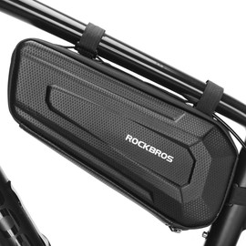 ROCKBROS Frame Bag, Bicycle Bag, Top Tube, Waterproof, Large Capacity, Open Both Sides, Divider Storage, mtb, Triangular Bag, For Road Bikes, Easy to Remove, Convenient Installation, Pressure Resistant, Abrasion Resistant (Open Both Sides)