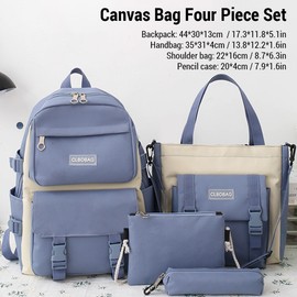 Four-piece Set Backpack Large Capacity Trendy Casual Bag  Backpack Set