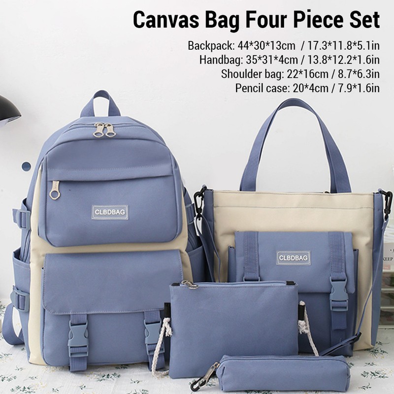 Four-piece Set Backpack Large Capacity Trendy Casual Bag Backpack Set