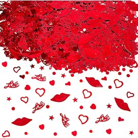 Confetti Heart Valentine's Day Table Decoration Pack of 1000 Confetti Wedding Heart Decoration Confetti Engagement Decoration Glitter Confetti Red Marriage Proposal Decoration Confetti Wedding Table
