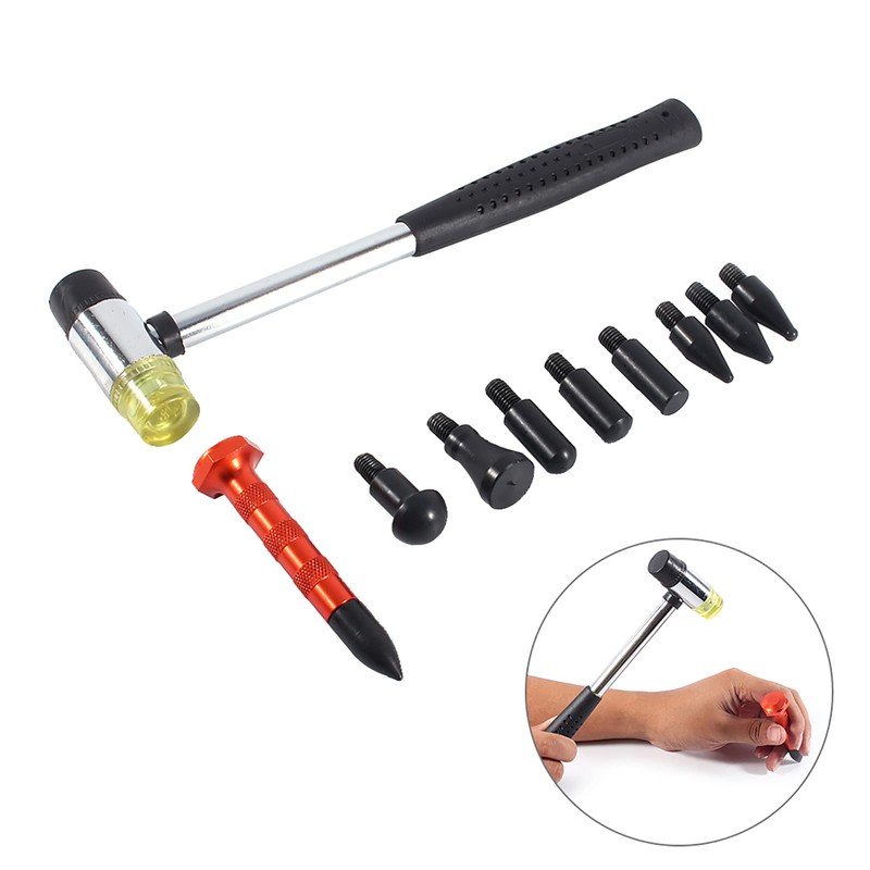 Dent Repair Tool Kits,Tools Dent Ding Hammer 9 Heads Tap