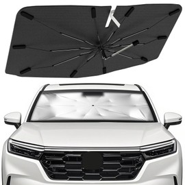 Windshield Sun Shade Custom Fit for Honda CRV 2002-2025, Upgraded Car Sunshade Cover Umbrella Accessories with 360°Anti-Scratch Handle to Keep Car Cool