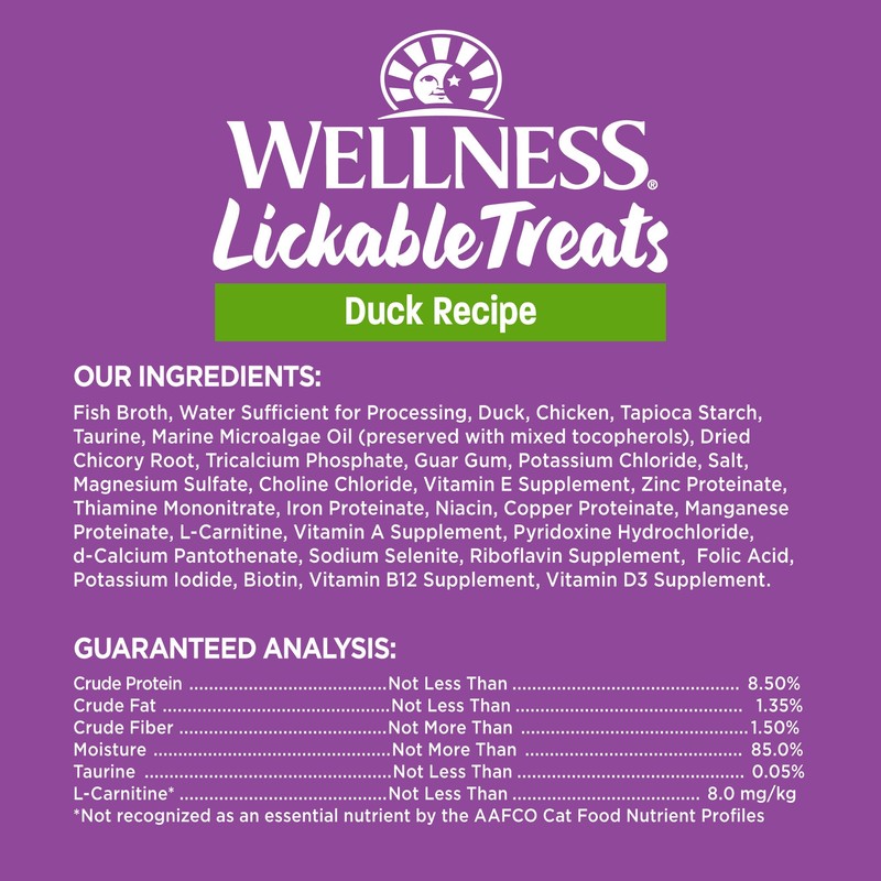 Wellness Lickable Treats Soft Puree Natural Grain Free Adult Cat