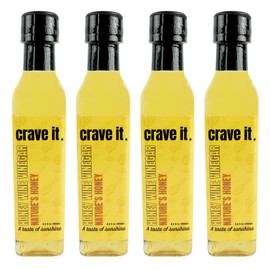 Crave It Natural Honey Wine Vinegar - Make tasteful dressings, marinades, and glazes! 8.5 fl oz / 4 Pack
