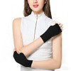 Zngou 2 Pairs Cashmere Fingerless Gloves, Wrist Warmers Thumb Hole