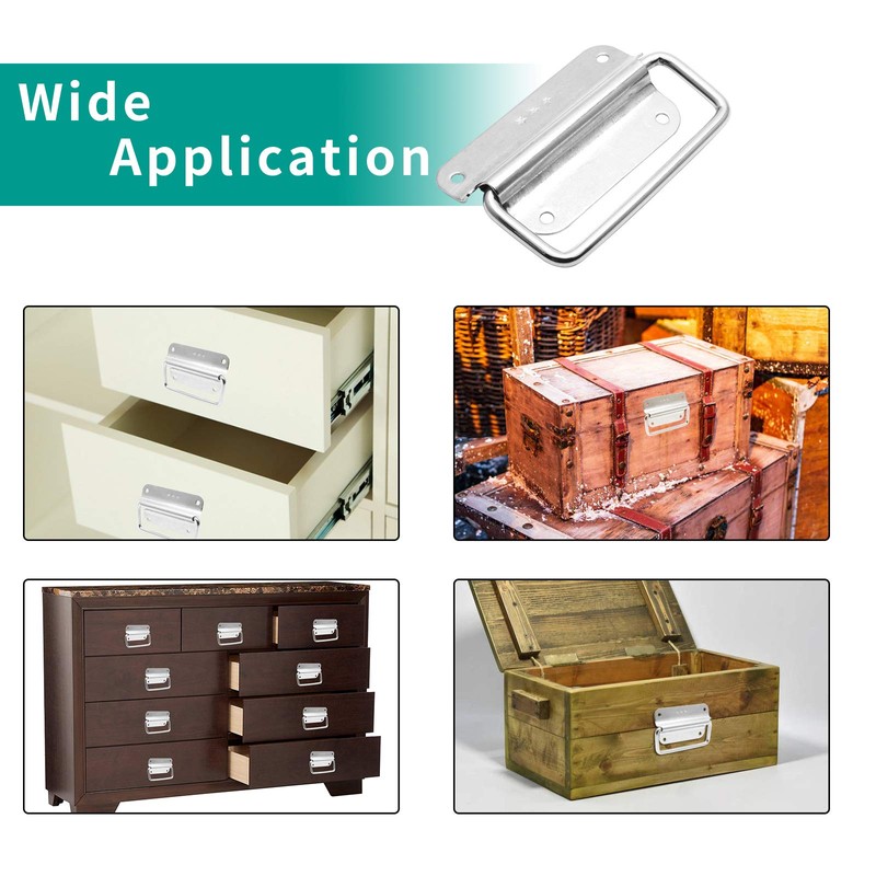 Jiozermi 4 Pcs Chest Handles, 3 Inch Pull Handles with