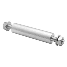 Wagner Professional Axle Material - Diameter 25 x 100 mm, for Wheels with Axle Hole 25 mm, Screw M12 x 150 mm, with Nut and Discs, Galvanised Steel - 13044500