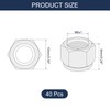 sourcing map 40Pcs M6x1 Nylon Insert Hex Lock Nuts, Carbon