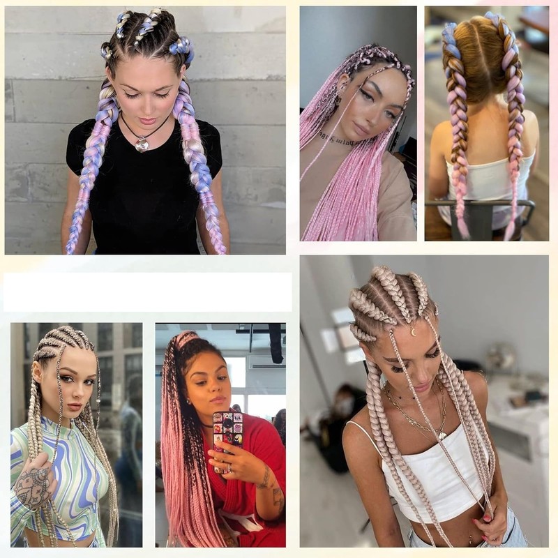 3本セットエクステンション ブレイズ 編み込み ウィッグ 三つ編み ストレート 盛りアップ つけ ウィッグ 毛束