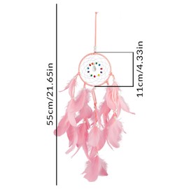 Tabanzhe DIY Dream Catcher Kit-Fairy Dreamcatcher Craft Making Supplies Indian Style Feather Pendant and Beads Wall Hanging Decorations Crafting Kit Handmade Gifts for Kids Beginners