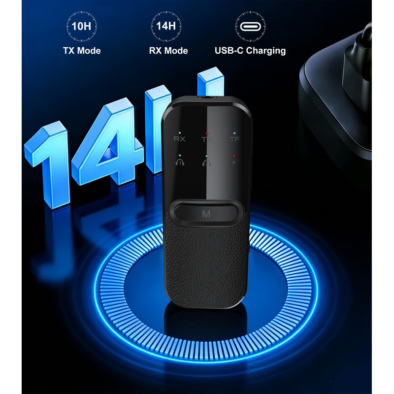 TSNAM Bluetooth Transmitter for TV to 2 Headphones Dual Link