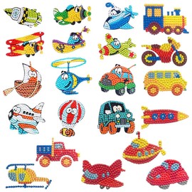 21 Piece Diamond Painting Children, 5D DIY Diamond Stickers, Car Diamond Painting Sticker Set, for Girls Boys Toy Christmas Children's Day Gifts Birthday Gift