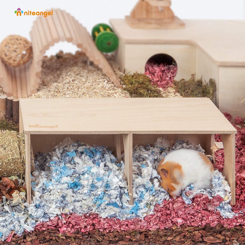 Niteangel Hamster Secret Peep Shed 2-Chamber Hideout & Tunnel Exploring