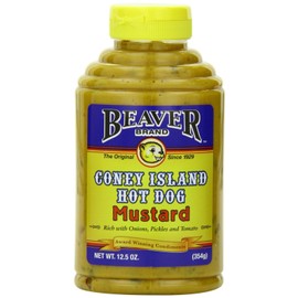 Beaver Brand, Coney Island Hot Dog Mustard, 12.5oz Bottle (Pack of 2)
