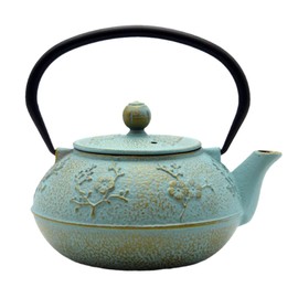 30.4oz Small Cast Iron Tea Kettle,SECHUDO Tea Pot Coated with Enameled Interior for Loose Tea, Cute Cast Iron Teapot with Stainless Steel Infuser for Stovetop Safe (900ml)