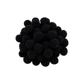 JIHUOO 600 Pcs 1 cm Christmas Pom Poms Mini Pom Pom Balls Tiny Craft Pom Poms Small Fuzzy Pom Poms Xmas Decorations Black