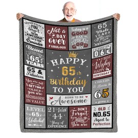 65th Birthday Gifts for Men, Unique Birthday Gifts for 65 Year Old Blanket, Men 1960 Birthday Gifts for 65th Throw Blanket, 50"x60" Happy 65th Birthday Blanket for Grandpa Dad Brother Friend