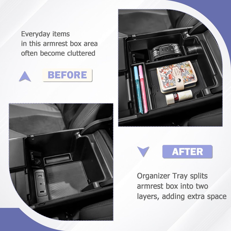 RUNROAD Center Console Organizer Tray Compatible with 2025 2024 2023