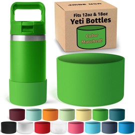 Jmoe USA Silicone Boot for Yeti Rambler Jr 12oz and 18oz Bottle | 2mm Sleeve | Anti-Slip Boot | Protector for the Bottom of your Bottle | Protects Against Damage | BPA Free Silicone (Canopy Green)