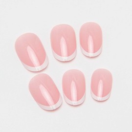 French Tip Press on Nails Almond Fake Nails with Glitter Designs Medium Almond False Nails Press ons Acrylic Nails Full Cover Glossy Glue on Nails Artificial Stick on Nails for Women Manicure 24Pcs