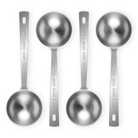 4 piezas de cuchara para caf - 1 cucharada 15ML de acero inoxidable con mango largo, cucharas medidoras para caf molido, t suelto y polvo             