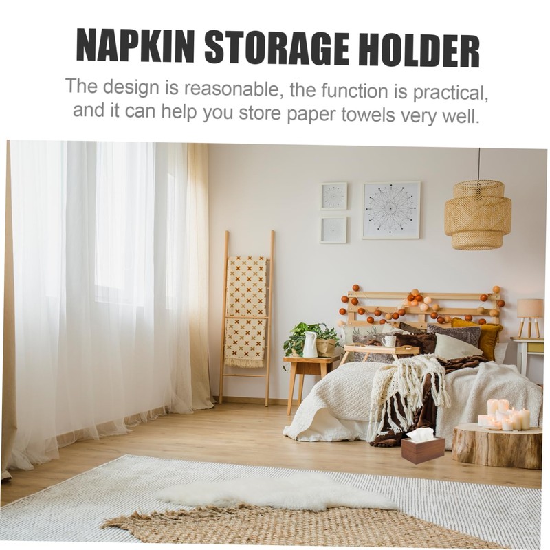 WOONEKY Rectangular Tissue Box Holder for Desktop Simple Design for