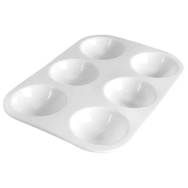 Pack of 24 Mixing Palette Plastic Acrylic Paints Painting Palette Rectangular Watercolour Palette White Painting Palette Paint Tray 6 Compartments Colour Mixing Palette for Watercolours Oil Acrylic