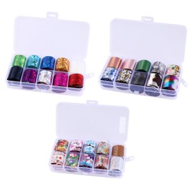 Baluue 30rolls Nail Decals for Women Nail Art Stickers Foil Stickers for Salon Home Package Random Style