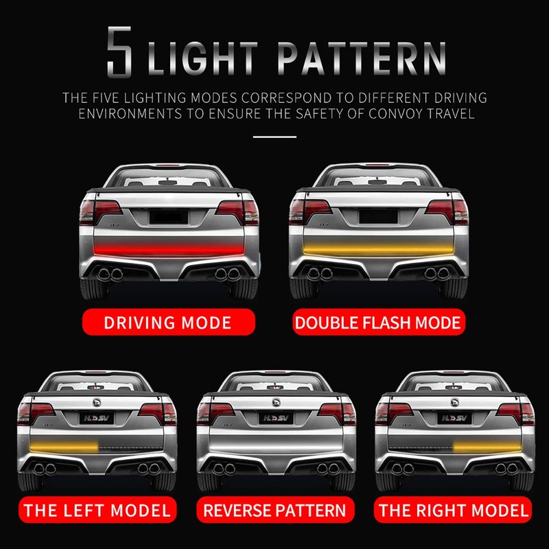LED Triple 60 inchs Red Brake White Reverse Amber Turn