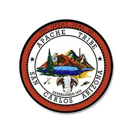 Magnet 4x4 inch Round Apache Tribe SAN Carlos Arizona Seal Sticker -us Native American Magnetic Magnet Vinyl Sticker