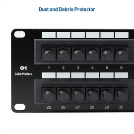 Cable Matters 50-Pack Ethernet Dust Cover, RJ45 Dust Cover (Dust Covers for RJ45 Port, CAT 6 Dust Cover, Patch Panel Dust Cover) in Black