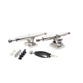 SPITBOARDS 34 mm Fingerboard Pro Trucks by, Real Lock Nuts, Rubber O-Ring Urethane Bushings, Optimised Hanger, Width 34 mm, for Fingerboard Tuning & Assembling (Chrome Silver)