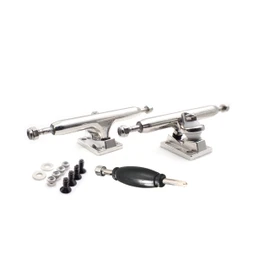 SPITBOARDS 34 mm Fingerboard Pro Trucks by, Real Lock Nuts, Rubber O-Ring Urethane Bushings, Optimised Hanger, Width 34 mm, for Fingerboard Tuning & Assembling (Chrome Silver)