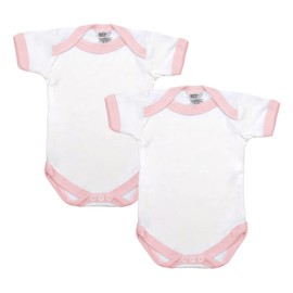 Baby Bodysuit Short Sleeved Baby Vests - Premium Cotton, Soft and Breathable Baby Grows for Boys and Girls, Ideal for Delicate Skin - Made in UK, 2 Pack
