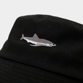 Quanhaigou Bucket Hats Unisex Sun Summer Travel Beach Fishing Cap for Men Women Teens (Black Shark)