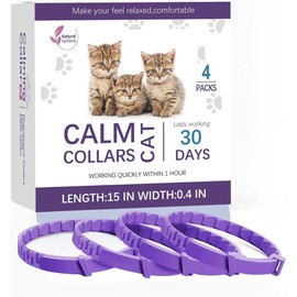 Cat Calming Collar, Anxiety Relief and Stress Reduction, 38 cm Adjustable Size, Water Resistant, 30 Day Duration