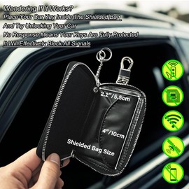 Krtopo Faraday-Tasche für Autoschlüssel – Autoschlüsselhalter, Faraday-Tasche, schlüssellos, Signalblocker-Tasche, RFID-Schlüsseltasche, Schutzhülle, Diebstahlschutz, Faraday-Tasche für