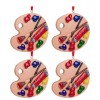 Unbranded 4 Pieces Christmas Painters Palette Ornament, Resin