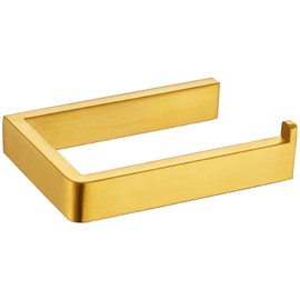 APLusee Brushed Gold Toilet Paper Holder, 304 Stainless Steel Tissue Roll Hanger, Wall Mount