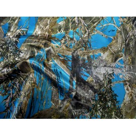 Fabric True Timber Camo MC2 Blue Charmeuse Silky Bridal Satin CS23 (Yard)