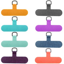 8 Pack Cell Phone Holders,Universal Cell Phone Lanyard Fabric Canvas Patch Sticker Anti-lost Attachment Hanging Metal Ring Safety Wrist Strap Bright Colors