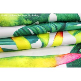 Goodbath Green Banana Leaf Shower Curtain, Tropical Palm Leaves Waterproof Fabric Shower Curtains Set with Hooks, 72 x 72 Inch, Green White