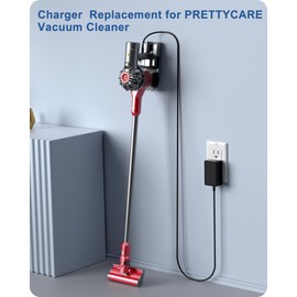 Cargador de aspiradora inalámbrico PRETTYCARE compatible con SPRETTYCARE W100 W200 W300 W400 20KPa 22.2V 180W cable de alimentación con cable de alimentación de 5.9 pies